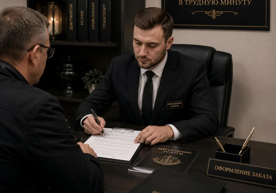 Оформление заказа на ритуальные услуги и документы